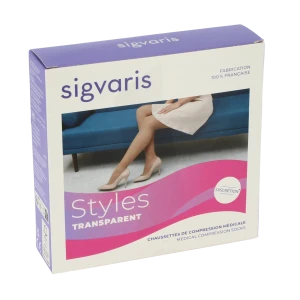 Sigvaris Styles Transparent Chaussettes  Femme Classe 2 Beige 130 Medium Normal