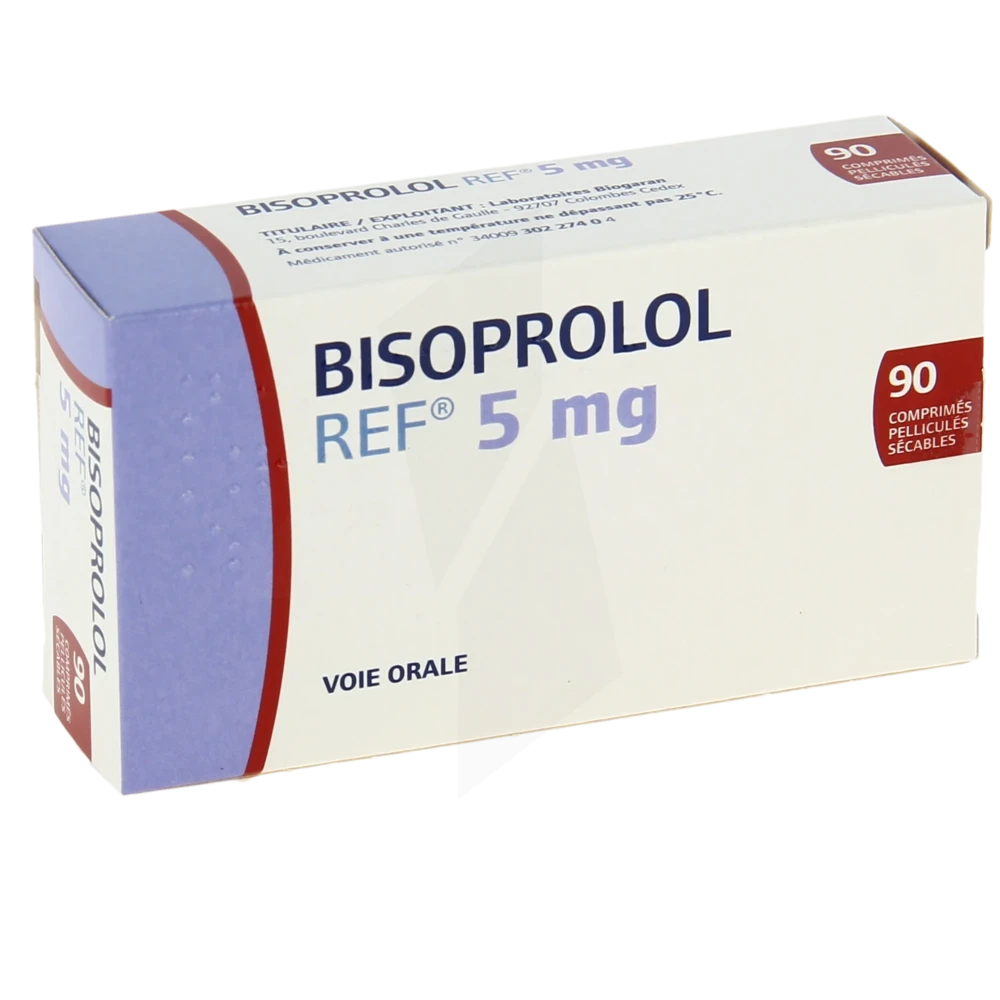 Bisoprolol Ref 5 Mg, Comprimé Pelliculé Sécable