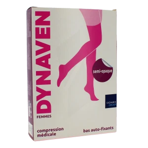 Sigvaris Dynaven Semi-opaque Bas Auto-fixant Classe 2 Femme Marine Normal S