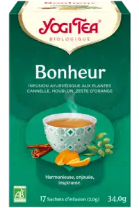 Yogi Tea Tisane Ayurvédique Bonheur Bio 17 Sachets/1,8g à BOURG-SAINT-ANDÉOL