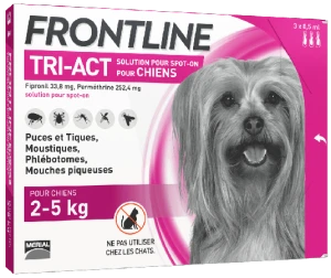 Frontline Tri-act Solution Pour Spot-on Chien 2-5kg 3pipettes/0,50ml