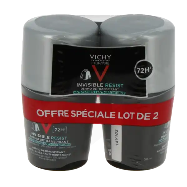 Vichy Homme Déodorant Invisible Resist 72h 2roll-on/50ml