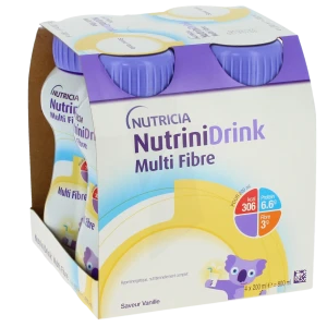 Nutrinidrink Multi Fibre Nutriment Vanille 4bouteilles/200ml