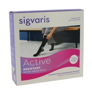 Sigvaris Active Résistant Chaussette Classe 2 Femme Noir/bleu Normal S