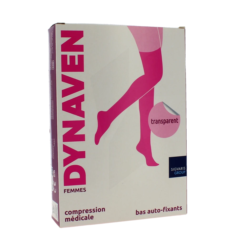 Sigvaris Dynaven Transparent Bas Auto-fixants Pied Ouvert Classe 2 Femme Beige Clair Normal Xl