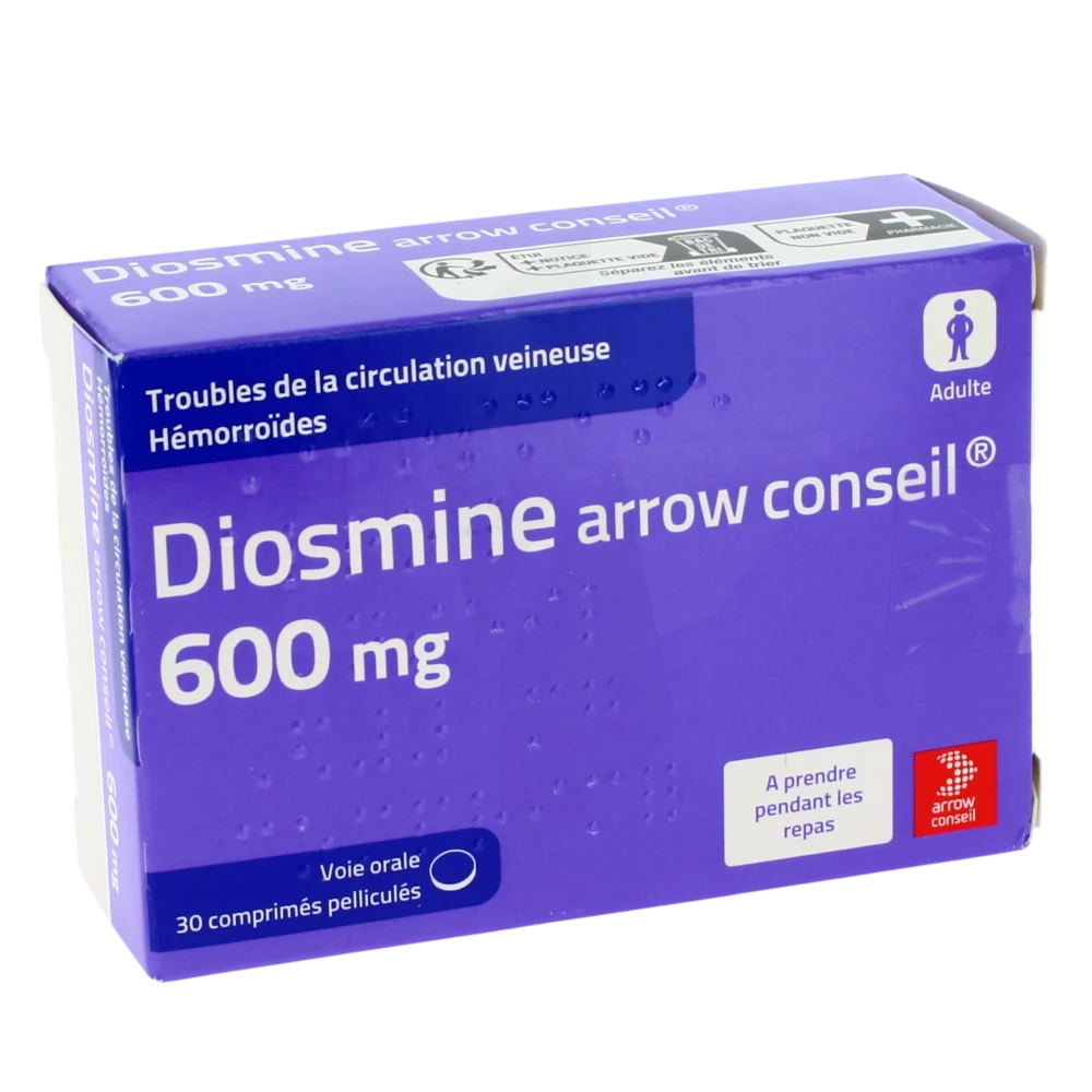 Diosmine Arrow Conseil 600 Mg, Comprimé Pelliculé