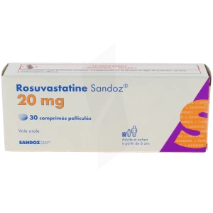 Rosuvastatine Sandoz 20 Mg, Comprimé Pelliculé