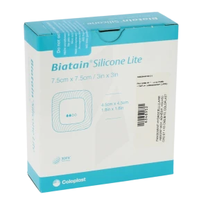 Biatain Silicone Lite Pansements Hydrocellulaire Alvéolé 7,5x7,5cm B/10