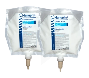 Manuphyl® Hydratation Intense Crème Main Hydratante Et Protectrice Lot De 2 Poches 800ml Pour Distributeur Mural Soribag