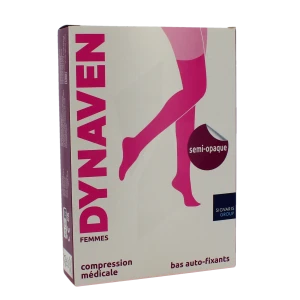 Sigvaris Dynaven Semi-opaque Bas Auto-fixants Classe 2 Femme Beige Long S