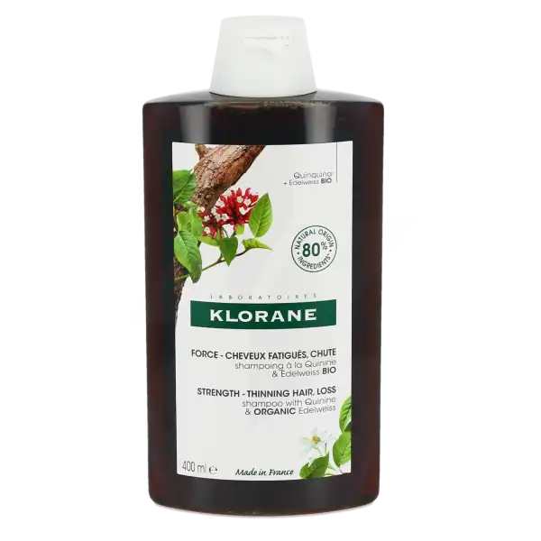 Klorane Capillaire Quinine + Edelweiss Shampooing Fortifiant Bio Fl/400ml