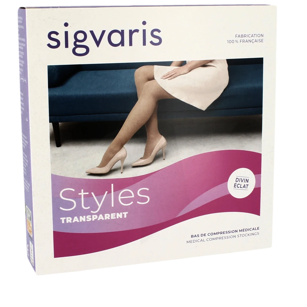 Sigvaris Styles Transparent Collant  Femme Classe 2 Beige 140 Medium Normal
