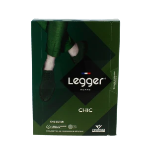 Legger Chic Coton 2 Chaussette Homme Noir T1n