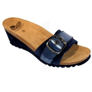 Scholl Tuam Mule Compensée Marine Taille 38