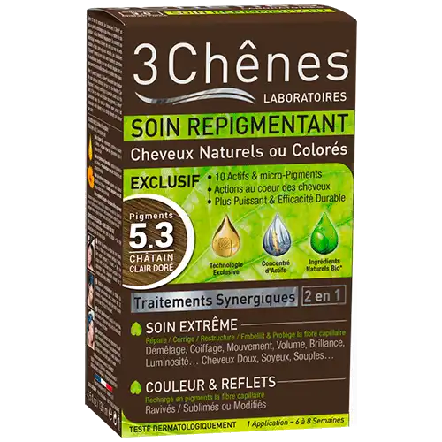 Soin Repigmentant Kit Cheveux Naturels Ou Colorés 5.3 Pigments Châtain Clair Doré