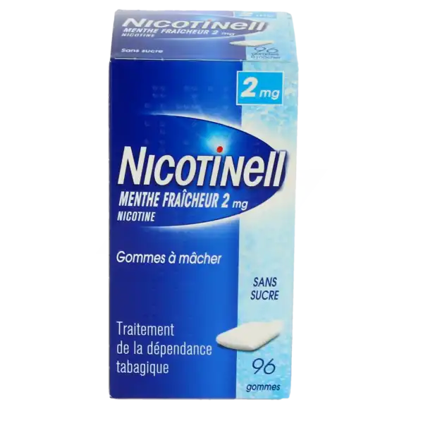 Nicotinell Menthe Fraicheur 2 Mg Sans Sucre, Gomme à Mâcher Médicamenteuse