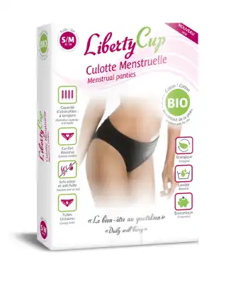 Liberty Cup Culotte Menstruelle Coton Bio Noir S/m 36-38 B/2 à Bordeaux