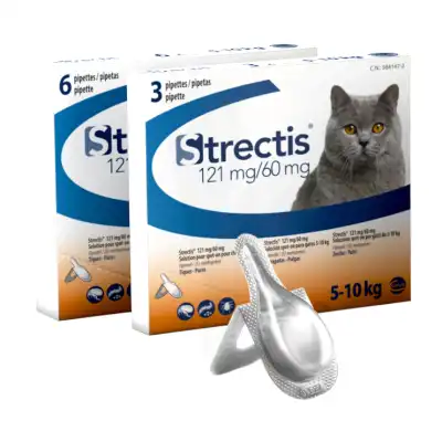 Strectis 121 Mg/60 Mg Solution Pour Spot-on Pour Chats De 5-10 Kg, Solution Pour Spot-on à VITROLLES