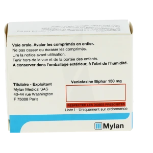 Venlafaxine Biphar 150 Mg, Comprimé à Libération Prolongée