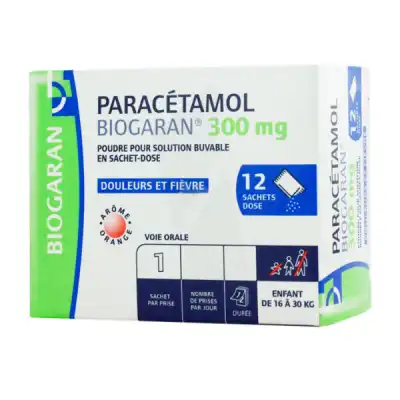 PARACETAMOL BIOGARAN 300 mg, poudre pour solution buvable en sachet-dose