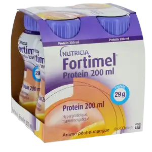 Fortimel Protein Nutriment Pêche Mangue 4 Bouteilles/200 Ml à CERNAY