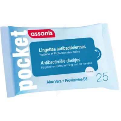 Assanis Pocket Lingette Antibactérienne Mains Paquet/25 à LORMONT