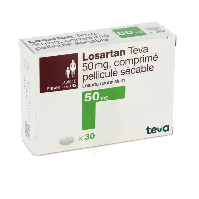 Losartan Teva 50 Mg, Comprimé Pelliculé Sécable à DIJON