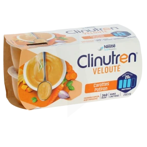 Clinutren Soupe Velouté Nutriment Carottes Potiron 4 Cups/200ml