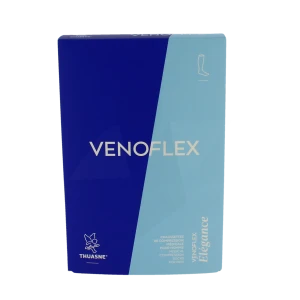 Venoflex Elegance 2 Chaussette Maille Côtelée Homme Noir Taille 2n-