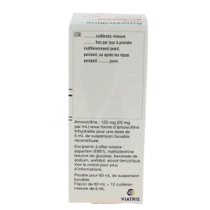 Amoxicilline Viatris 125 Mg/5 Ml, Poudre Pour Suspension Buvable