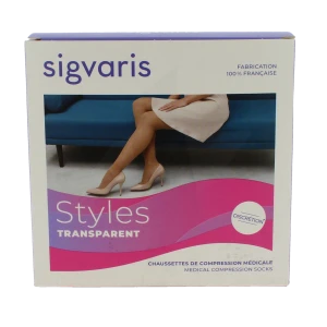 Sigvaris Styles Divin Eclat Transparent Chaussette Classe 2 Femme Beige 120 Long L