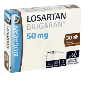 Losartan Biogaran 50 Mg, Comprimé Pelliculé Sécable