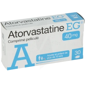 Atorvastatine Eg Labo 40 Mg, Comprimé Pelliculé