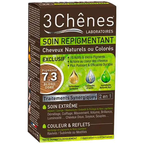 Soin Repigmentant Kit Cheveux Naturels Ou Colorés 7.3 Pigments Blond Doré