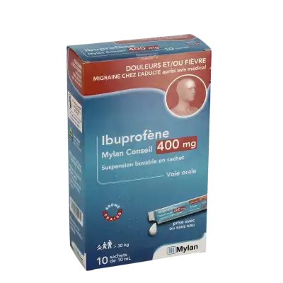 IBUPROFENE VIATRIS CONSEIL 400 mg, suspension buvable en sachet