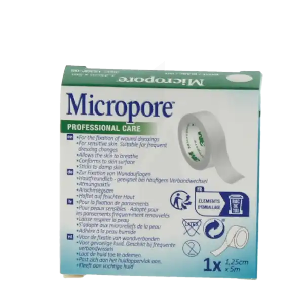 Micropore Sparadrap Microporeux 1,25cmx5m Rouleau