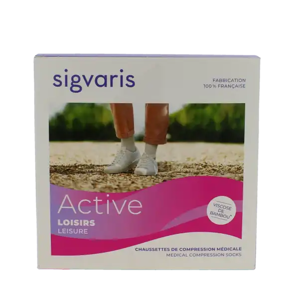 Sigvaris Active Loisirs Chaussette Classe 2 Femme Bleu Jean Normal L