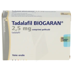 Tadalafil Biogaran 2,5 Mg, Comprimé Pelliculé