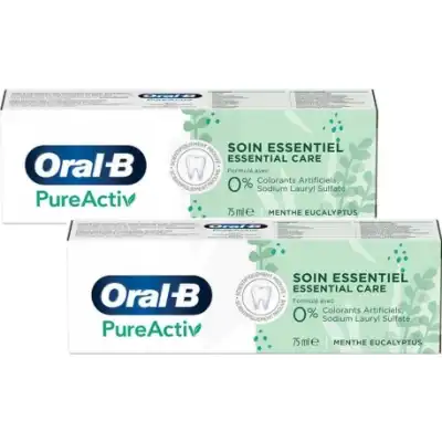 Oral B Pureactiv Dentifrice Soin Essentiel 2t/75ml