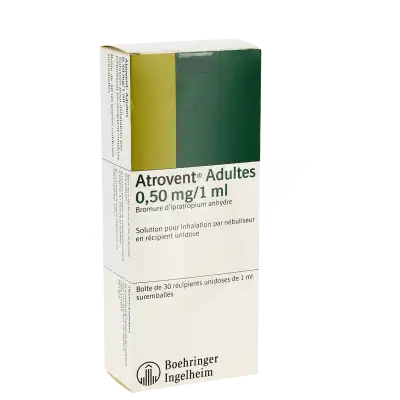 Atrovent 0,50 Mg/1 Ml Adultes, Solution Pour Inhalation Par Nébuliseur En Récipient Unidose à CHENÔVE