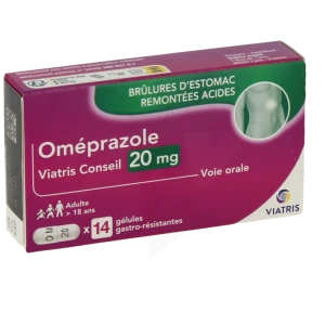 Omeprazole Viatris Conseil 20 Mg, Gélule Gastro-résistante