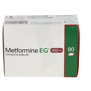 Metformine Eg 850 Mg, Comprimé Pelliculé