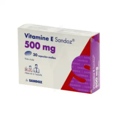VITAMINE E SANDOZ 500 mg, capsule molle