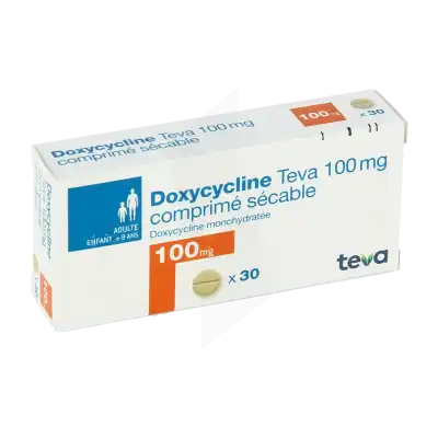 Doxycycline Teva 100 Mg, Comprimé Sécable à PEYNIER