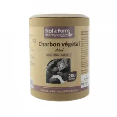 Nat&form Eco Responsable Charbon Végétal Gélules B/200 à Cholet