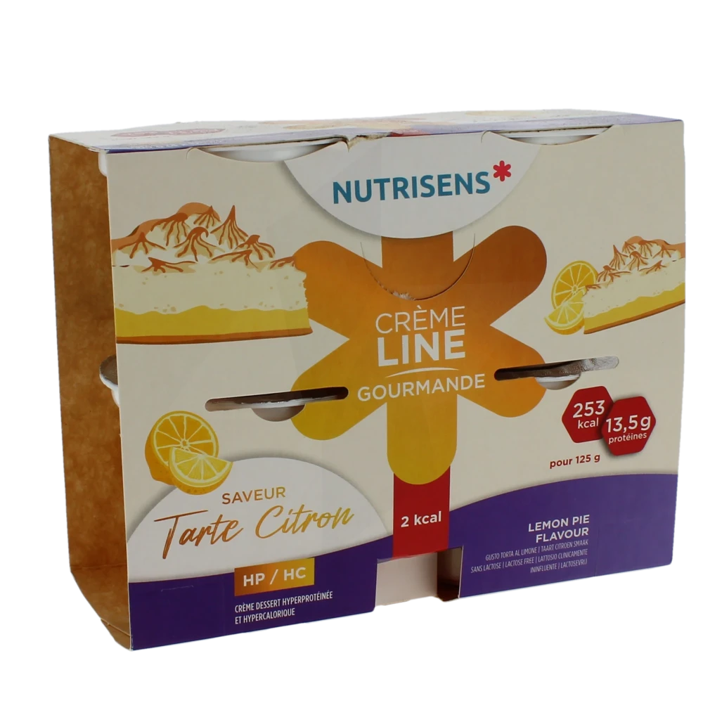 Nutrisens Cremeline Gourmande 2kcal Nutriment Tarte Citron 4cups/125g