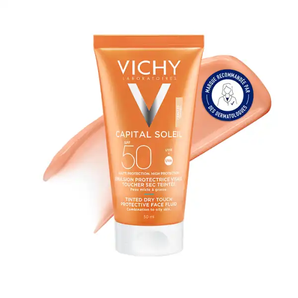 Vichy Idéal Soleil Bb Émulsion Toucher Sec Teintée Spf50 Tube/50ml