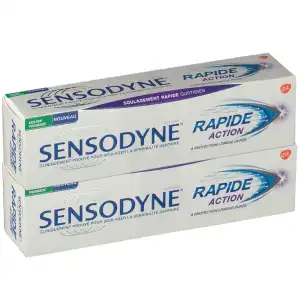 Sensodyne Rapide Pâte Dentifrice Dents Sensibles 2*75ml à VANNES