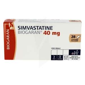 Simvastatine Biogaran 40 Mg, Comprimé Pelliculé