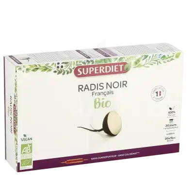 Superdiet Radis Noir Bio Solution Buvable 20 Ampoules/15ml à TOULON